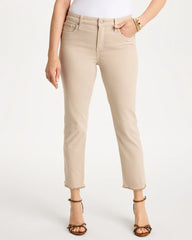 Chico's On Sale Smokey Taupe Girlfriend Slim Frayed Crop Jeans