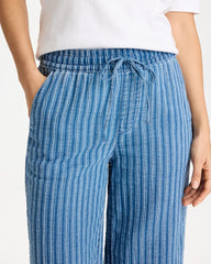 Chico's For Sale Blue Stripe Gauze Striped Wide Crop Jean
