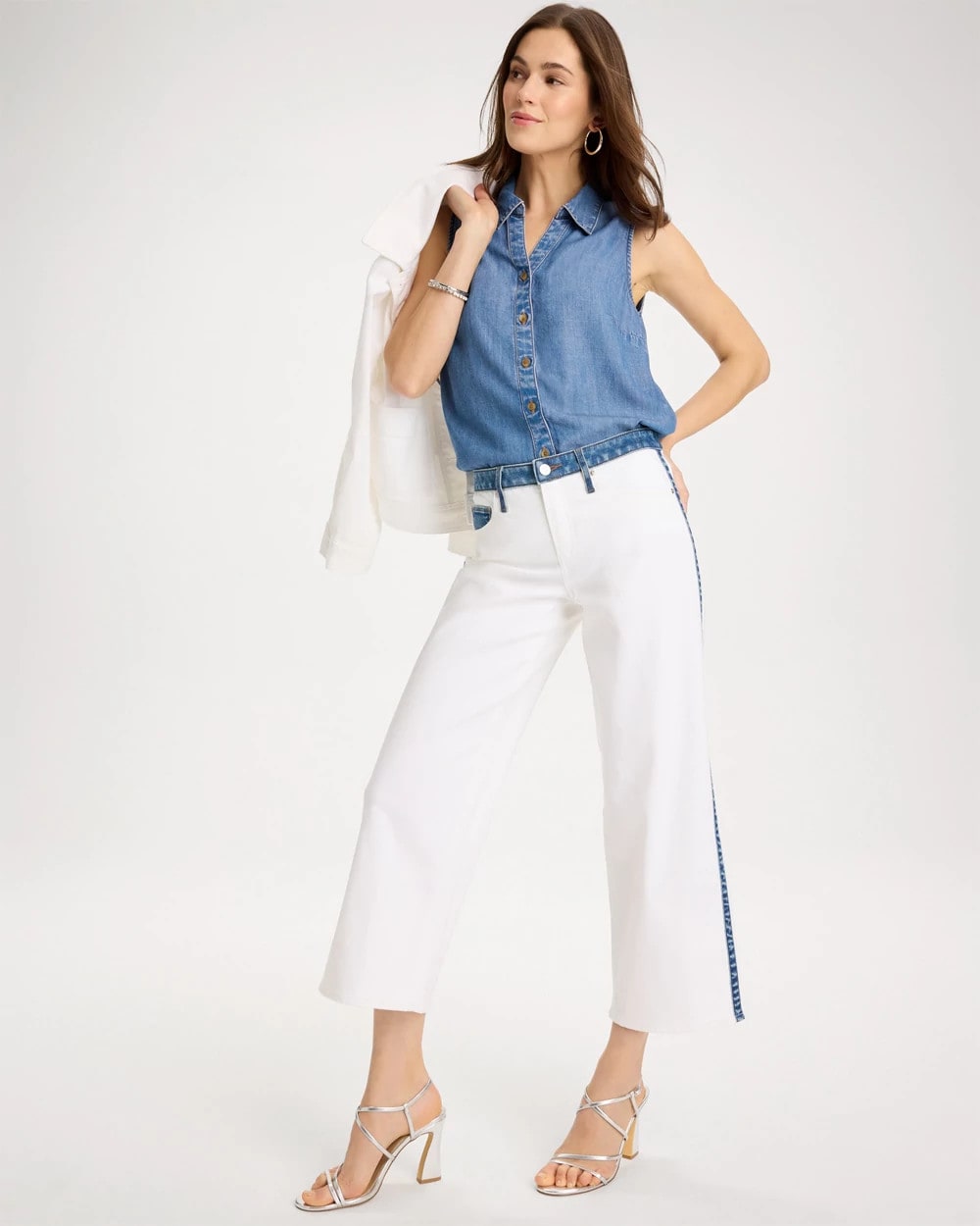 Chico's Online Alabaster Girlfriend Straight Colorblock Jeans