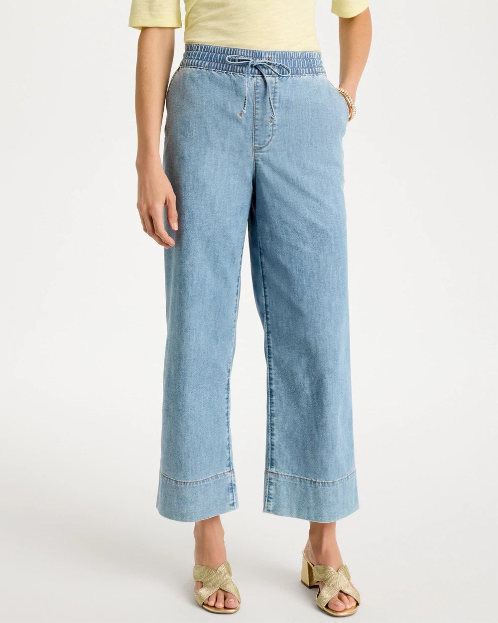 Chico's Discount Graciela Indigo Lightweight Wide-Leg Crop Jeans