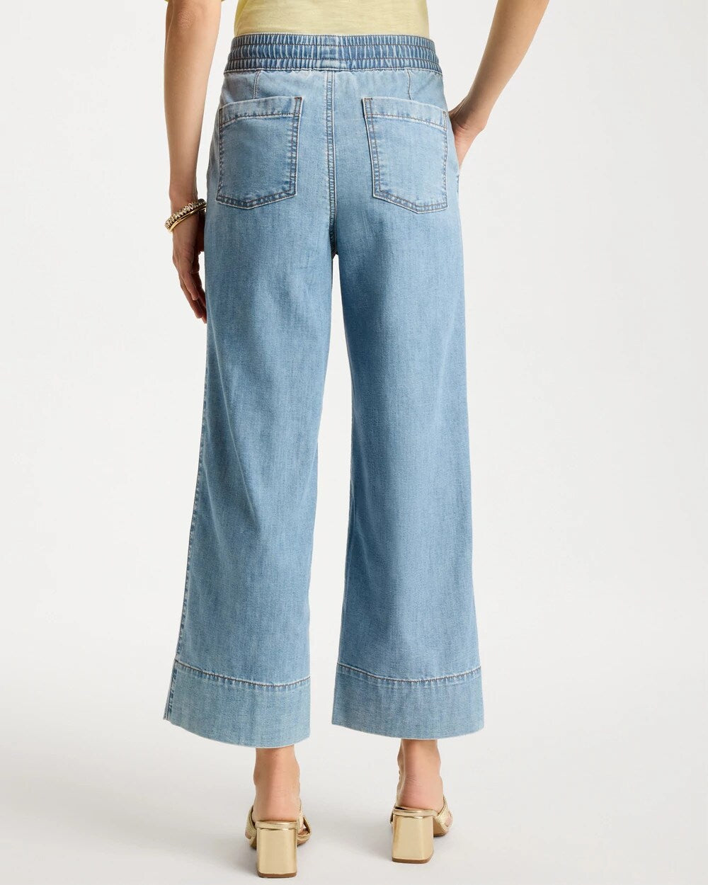 Chico's Discount Graciela Indigo Lightweight Wide-Leg Crop Jeans