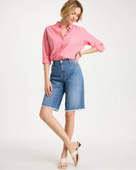 Chico's Sale Aquaria Indigo Boyfriend Frayed Jean Shorts