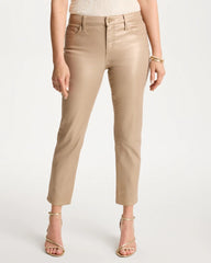 Chico's Online Gold Foil Coated Girlfriend Slim Coated Crop Jeans