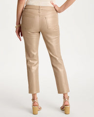 Chico's Online Gold Foil Coated Girlfriend Slim Coated Crop Jeans