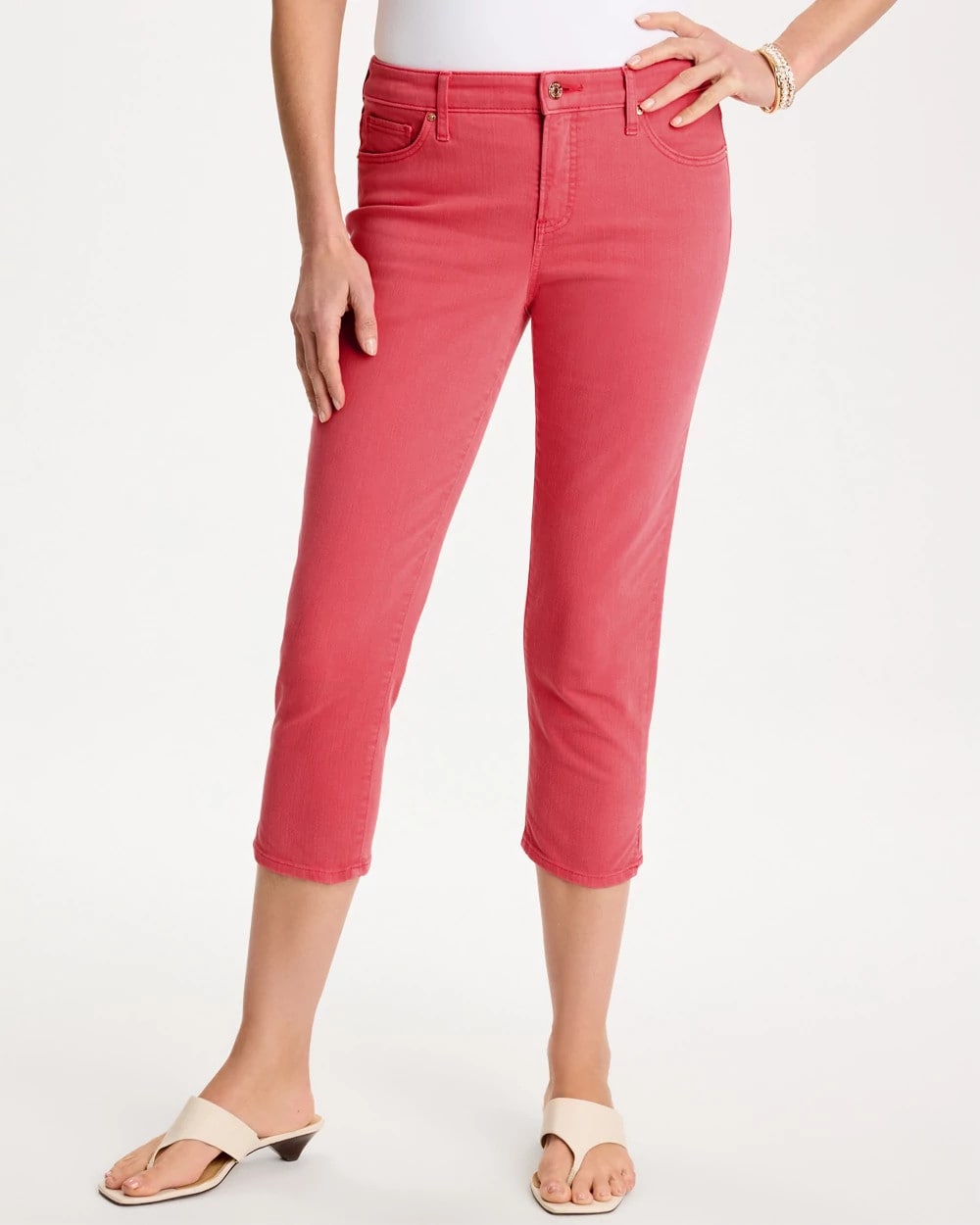 Chico's Outlet Calypso Coral Girlfriend Slim Capri Jeans