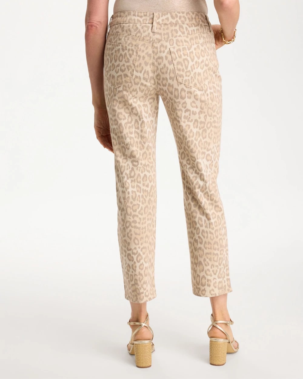 Chico's Online Classic Animal Animal Print Girlfriend Slim Cropped Jeans