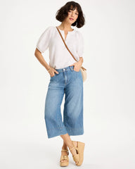 Chico's Discount Burano Indigo Lightweight Wide-Leg Capri Jeans