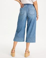 Chico's Discount Burano Indigo Lightweight Wide-Leg Capri Jeans