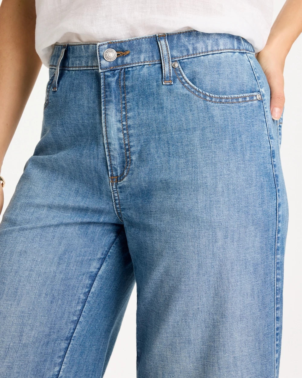 Chico's Discount Burano Indigo Lightweight Wide-Leg Capri Jeans