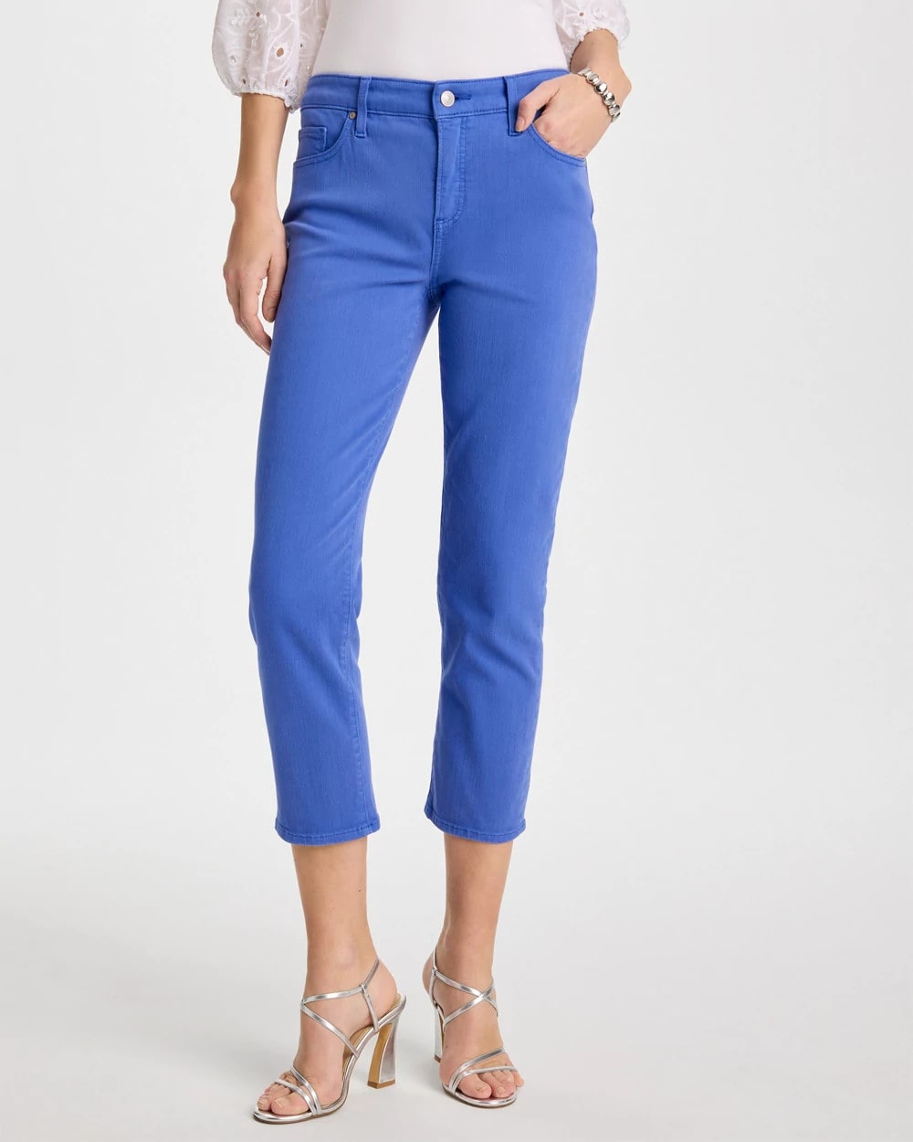 Chico's On Sale Amparo Blue Girlfriend Slim Cropped Jeans