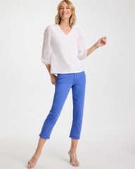 Chico's On Sale Amparo Blue Girlfriend Slim Cropped Jeans