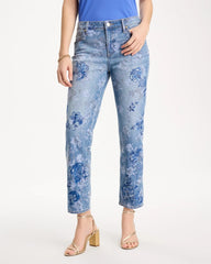 Chico's For Sale Underwater Indigo Embellished Girlfriend Crop Jean