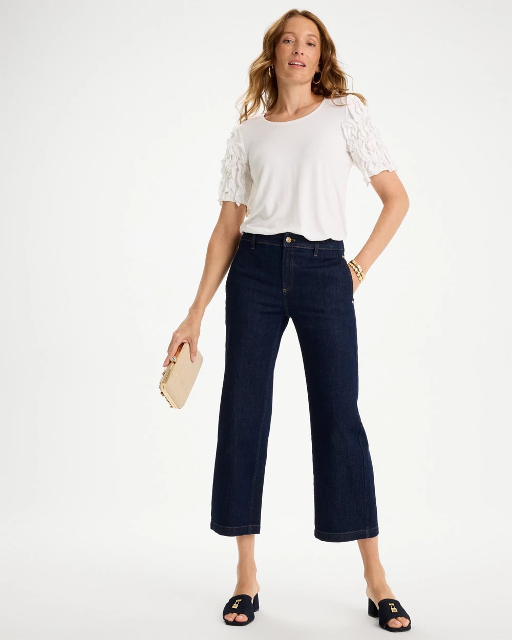 Chico's Online Cedar Rinse Straight Crop Trouser Jeans