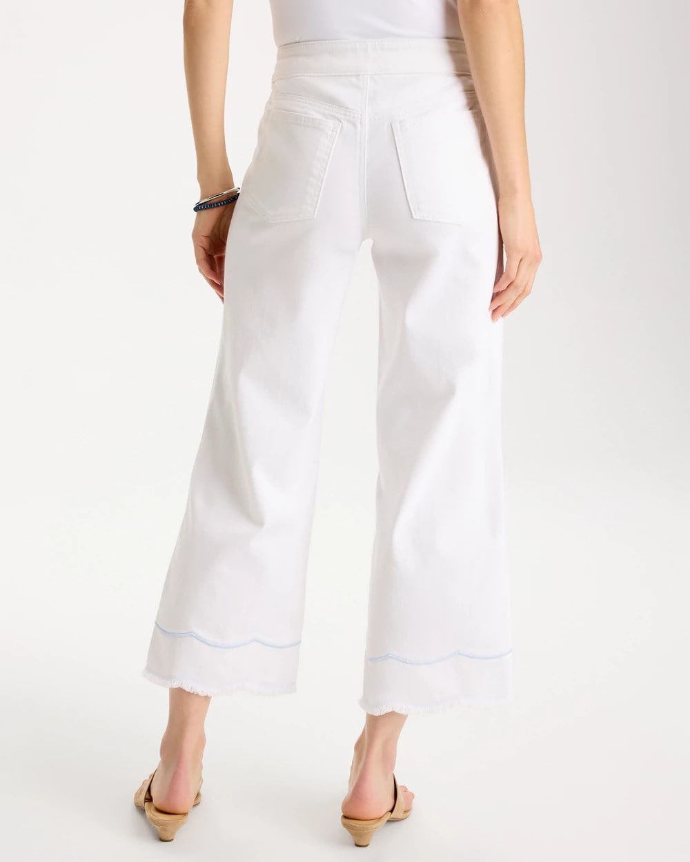 Chico's Discount Alabaster Pull-On Wide-Leg White Crop Jeans