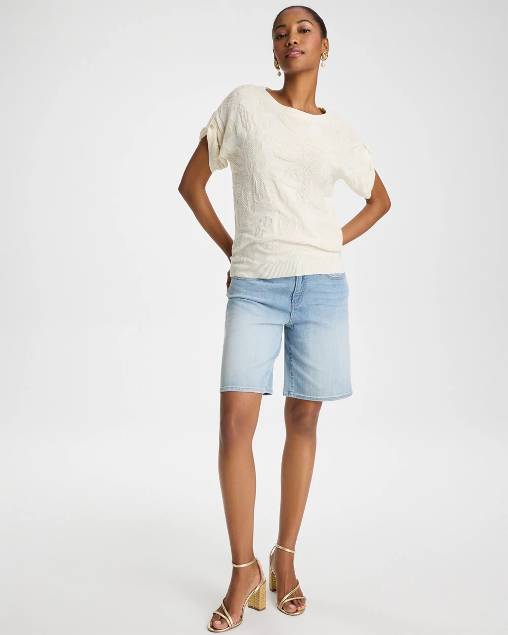 Chico's Outlet Shasta Indigo Girlfriend Slim Indigo Jean Shorts