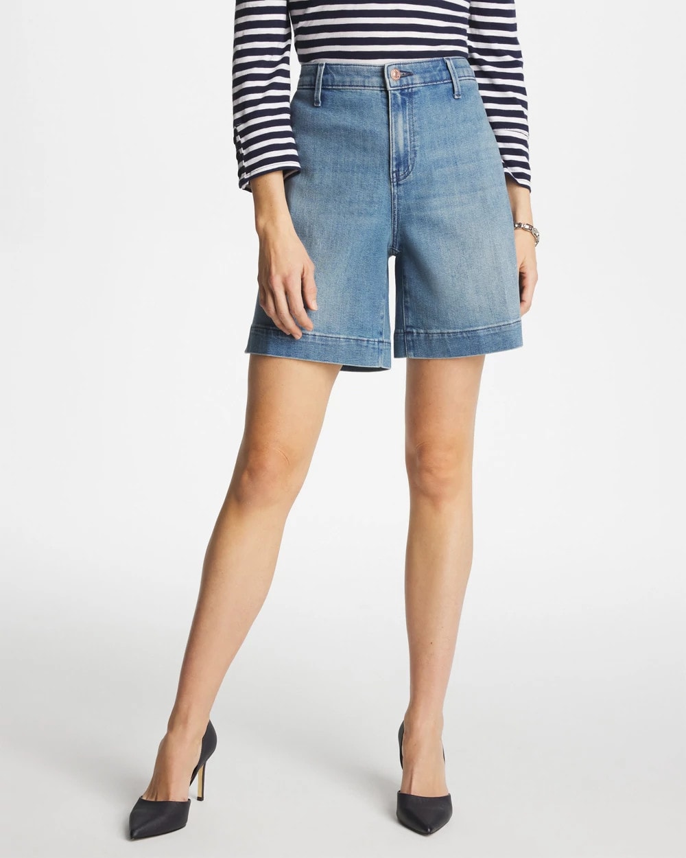 Chico's Online Monaco Indigo Denim Trouser Shorts