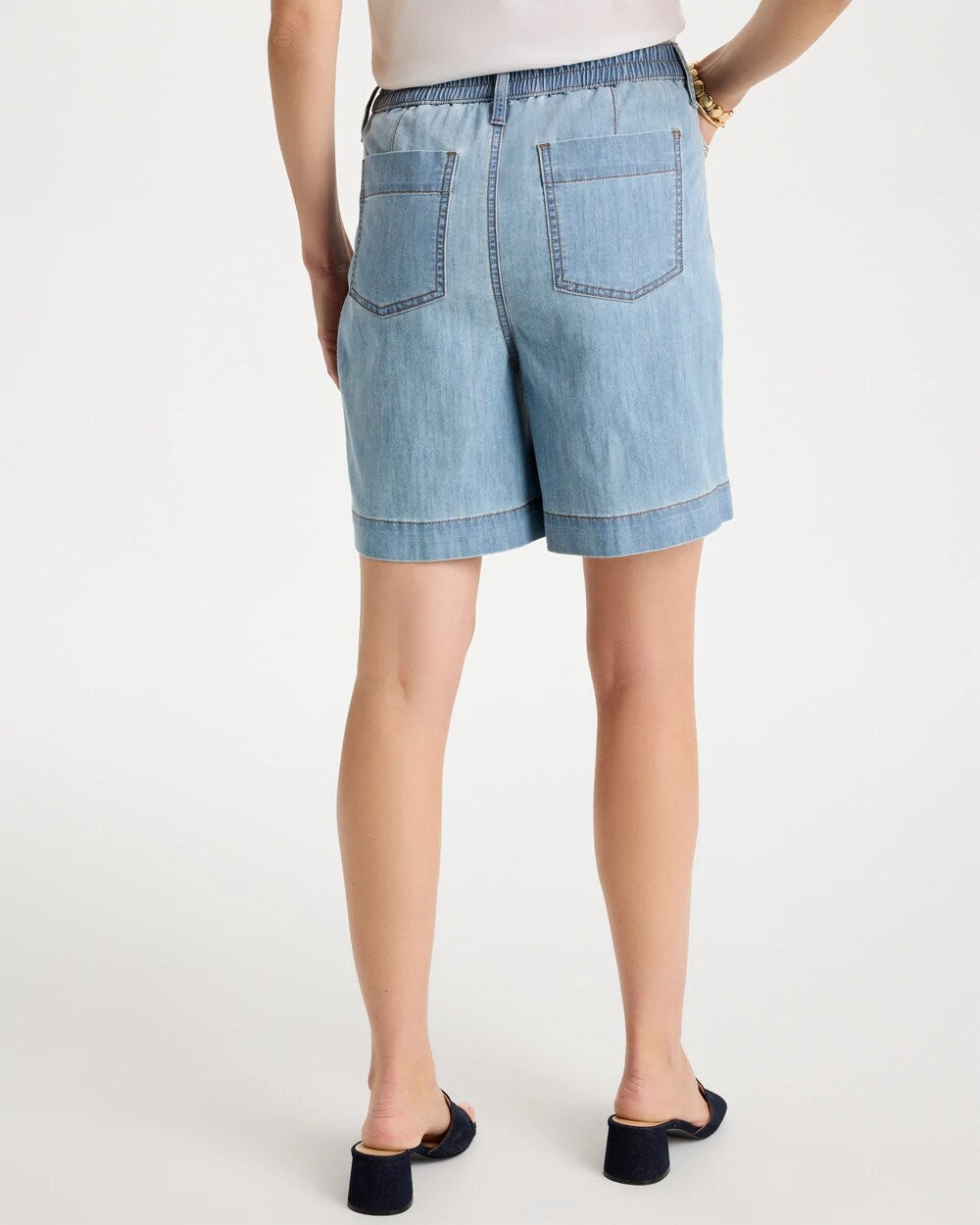 Chico's Sale Graciela Indigo Embellished Lightweight Jean Shorts