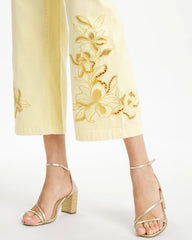 Chico's Outlet Golden Haze Trouser Cutwork Crop Jeans