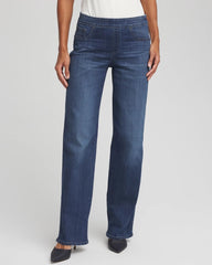 Chico's Discount Aleah Indigo Pull On Wide Jean