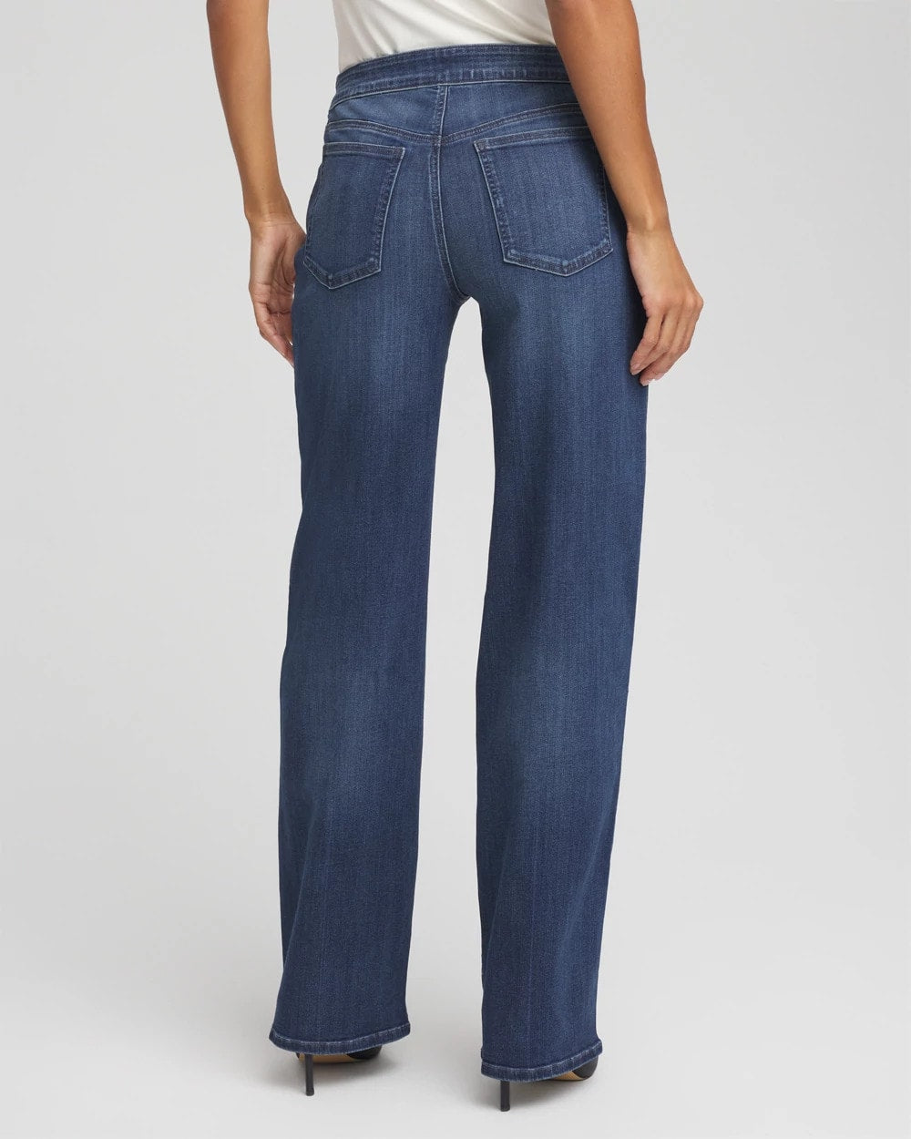 Chico's Discount Aleah Indigo Pull On Wide Jean