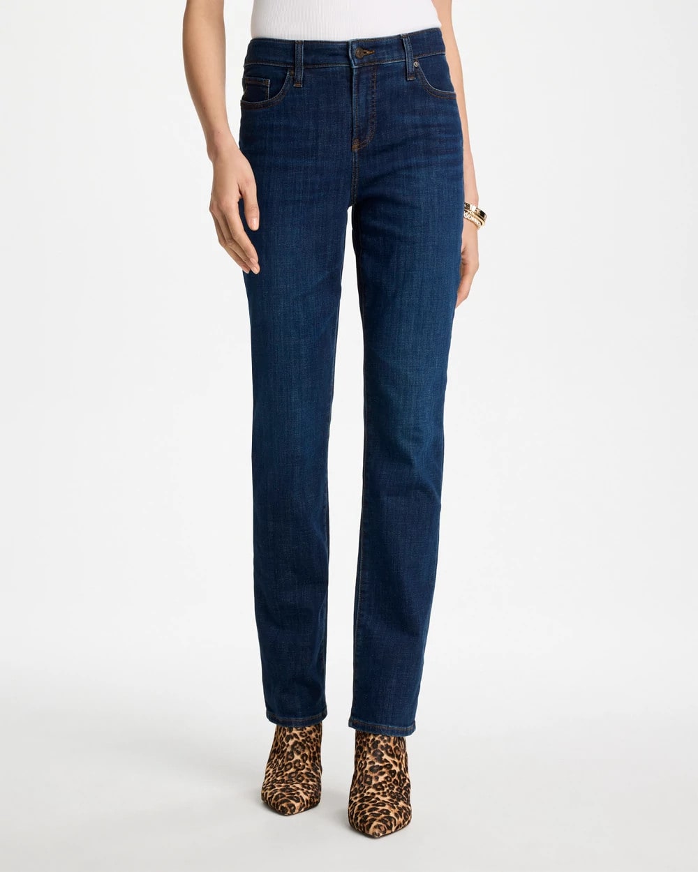 Chico's Sale Dark Sapphire Indigo Girlfriend Slim Full-Length Jeans