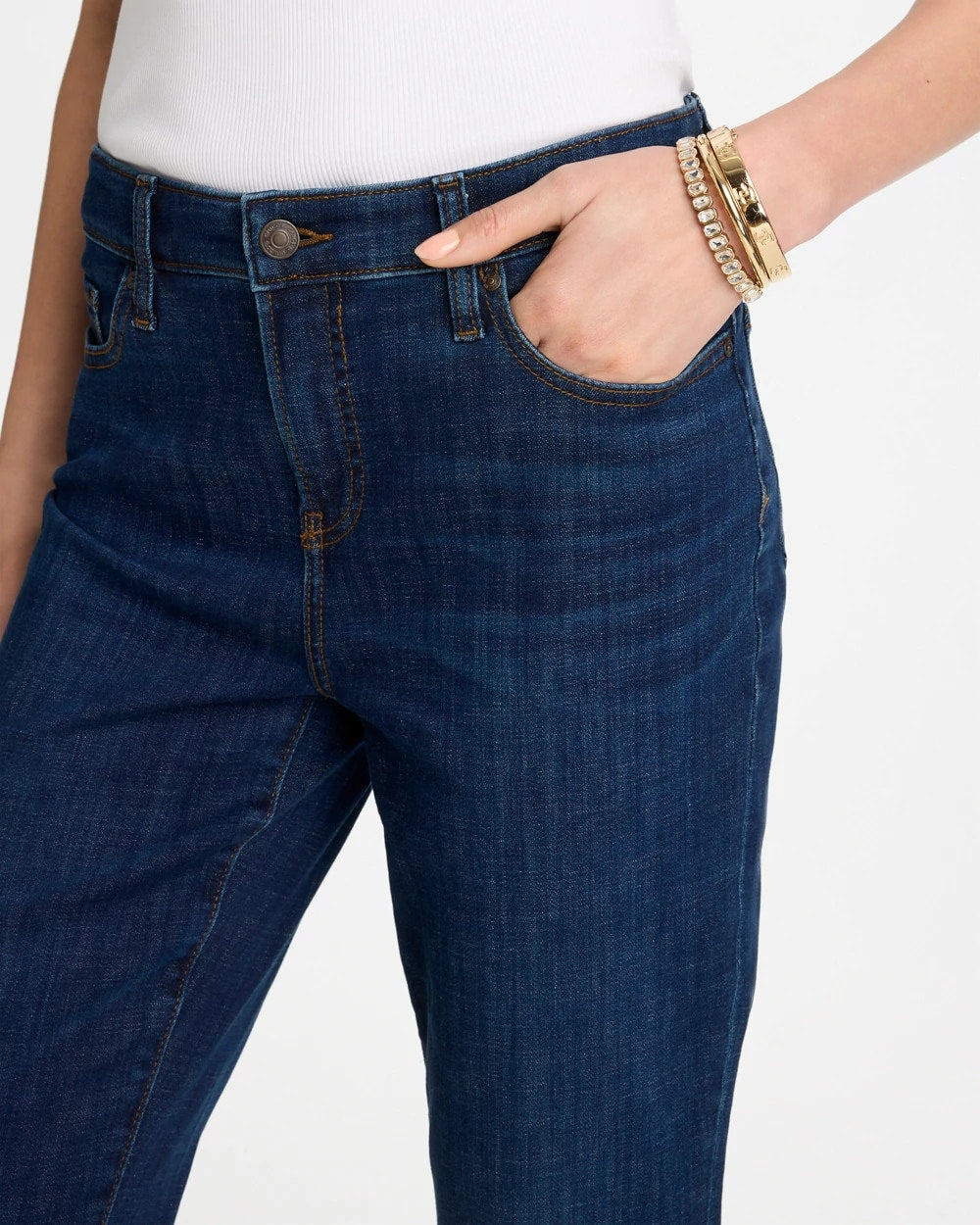 Chico's Sale Dark Sapphire Indigo Girlfriend Slim Full-Length Jeans