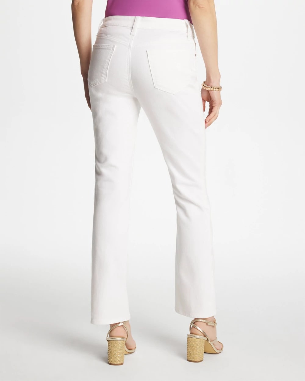 Chico's Outlet Alabaster Cropped Girlfriend Kick Flare Jeans
