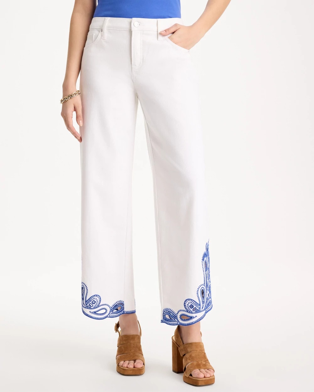 Chico's On Sale Alabaster Girlfriend Wide-Leg Cutout Crop Jean