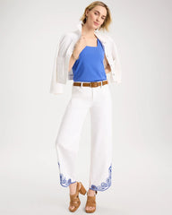 Chico's On Sale Alabaster Girlfriend Wide-Leg Cutout Crop Jean