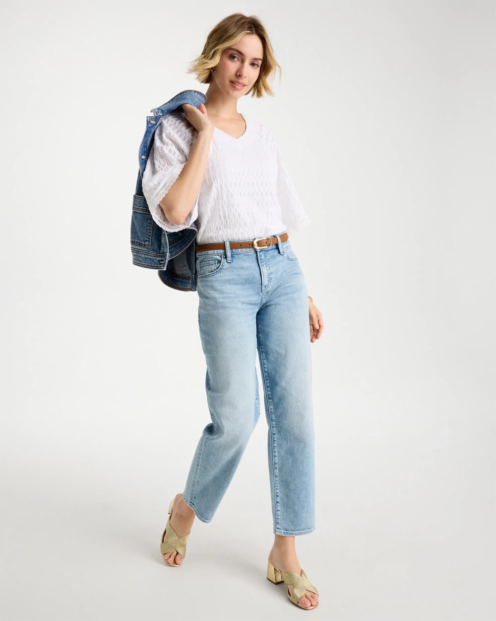 Chico's For Sale Bahama Indigo Relaxed Boyfriend Rolled Hem Jean
