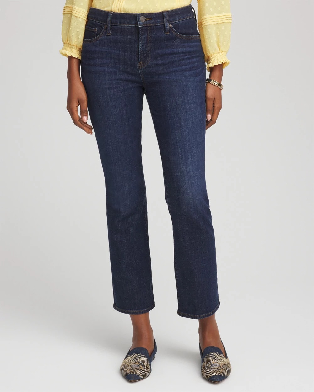Chico's Outlet Dark Sapphire Indigo Girlfriend Kick Flare Jeans