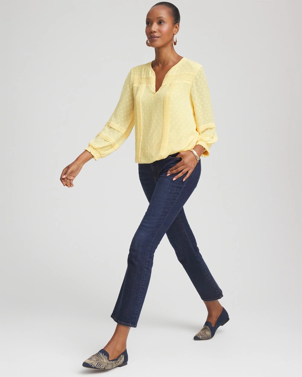 Chico's Outlet Dark Sapphire Indigo Girlfriend Kick Flare Jeans
