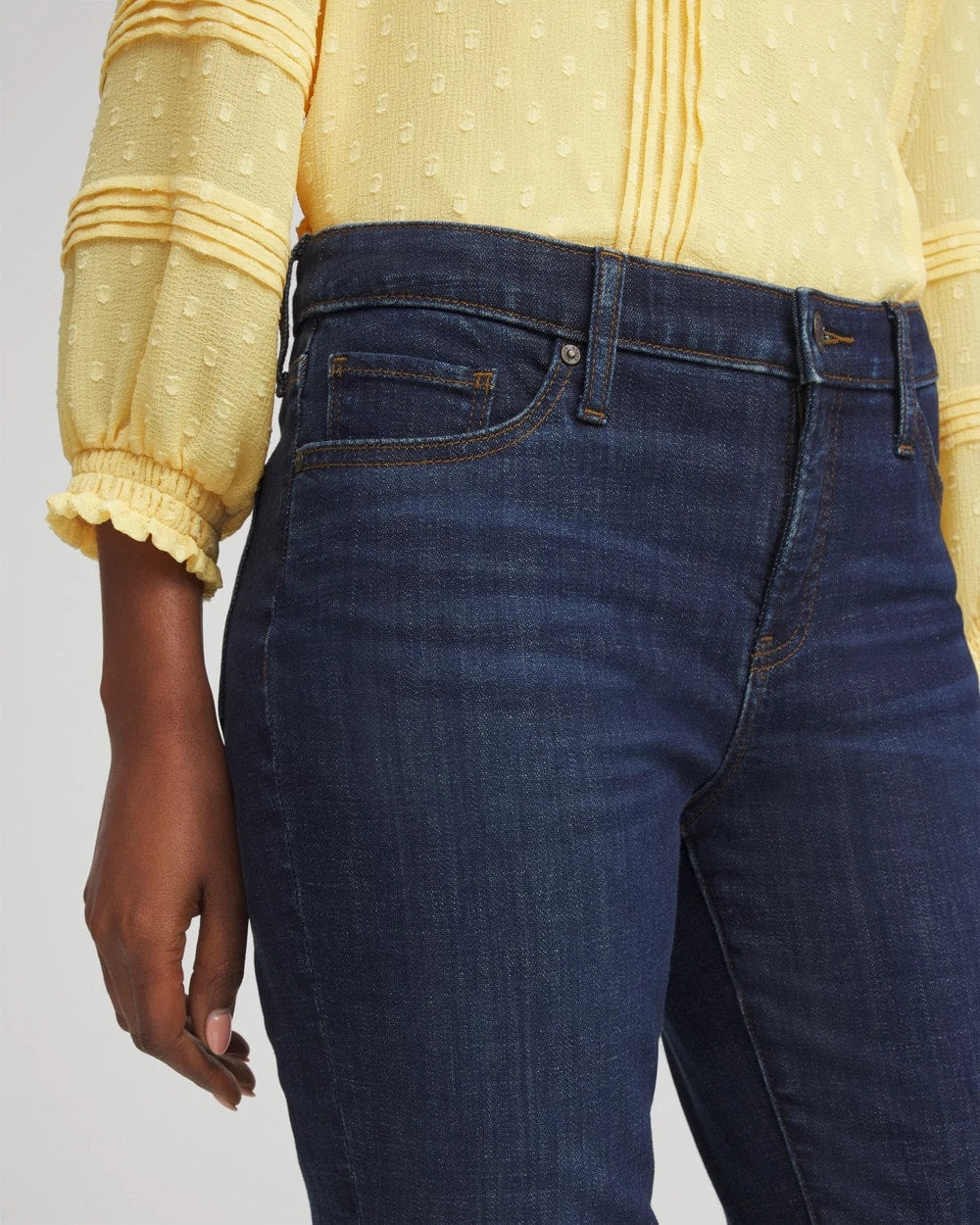 Chico's Outlet Dark Sapphire Indigo Girlfriend Kick Flare Jeans