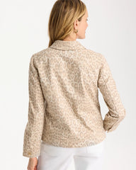 Chico's On Sale Classic Animal Denim Leopard Print Jacket
