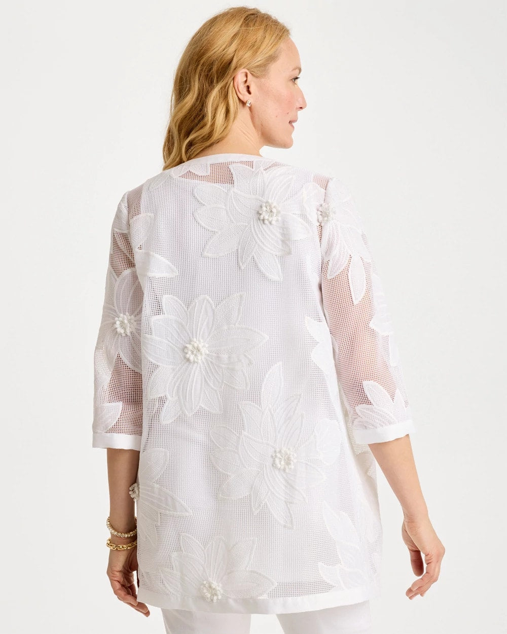 Chico's For Sale Travelers Winter Drift Travelers™ Collection Floral Applique Jacket
