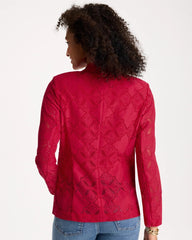Chico's Sale Cherry Lush Lace Cutwork Blazer