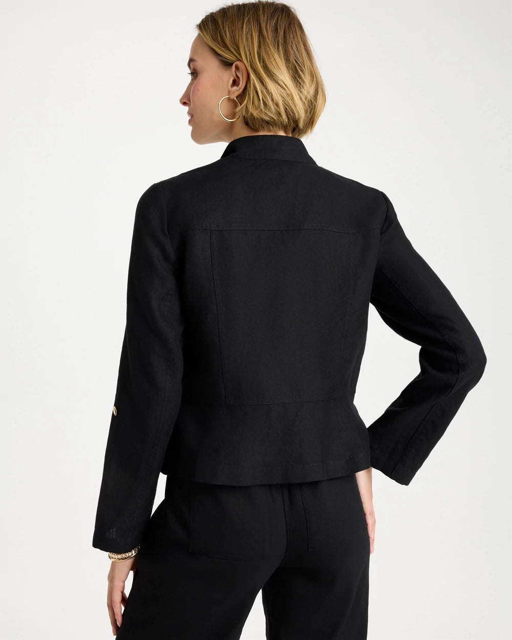 Chico's For Sale Black Linen Moto Jacket