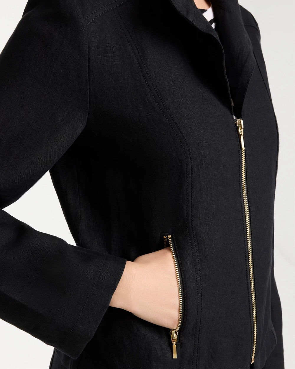 Chico's For Sale Black Linen Moto Jacket
