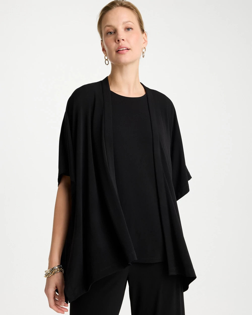 Chico's On Sale Black Travelers™ Knit Cape Cardigan