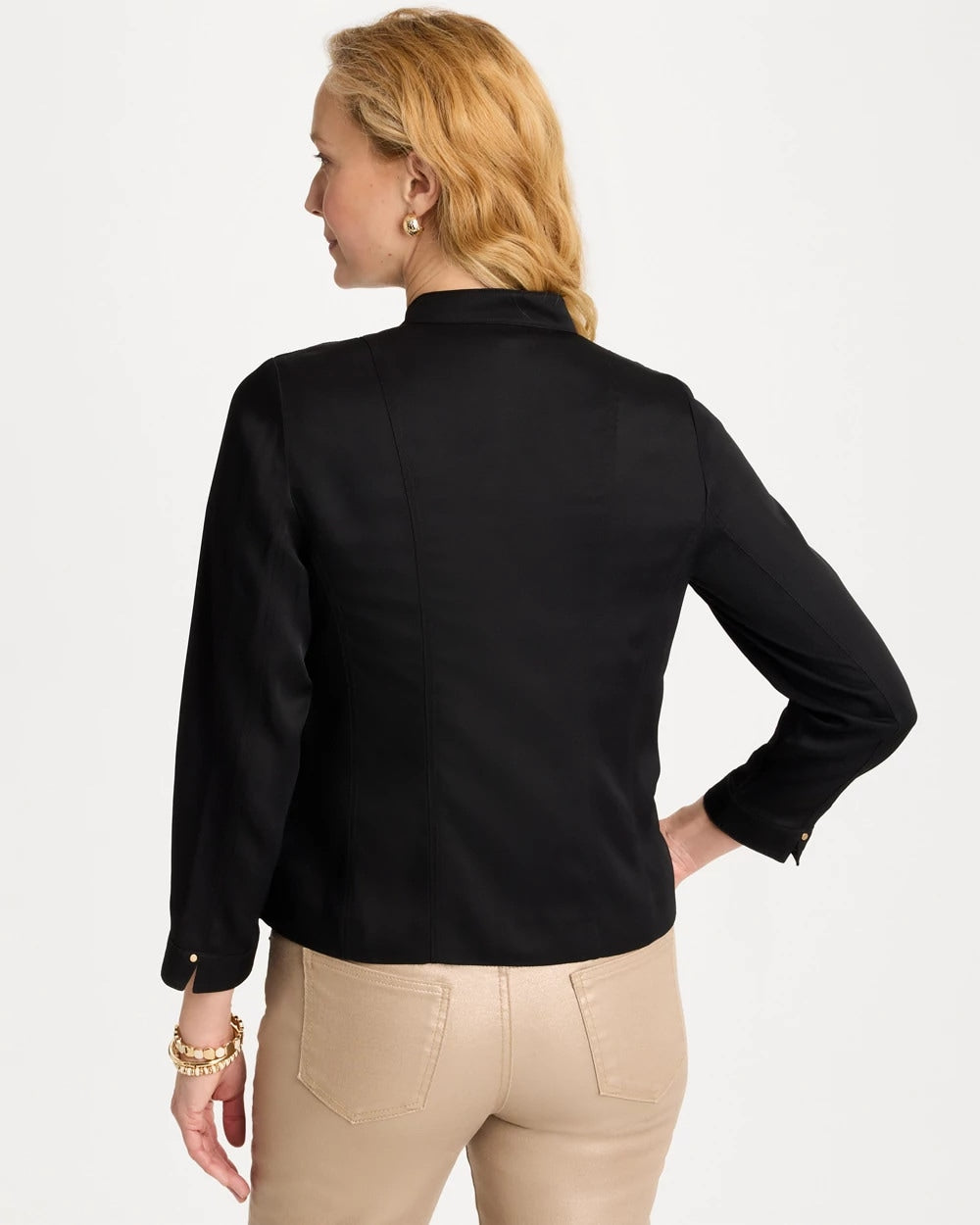 Chico's Online Black Textured Shine Jacket