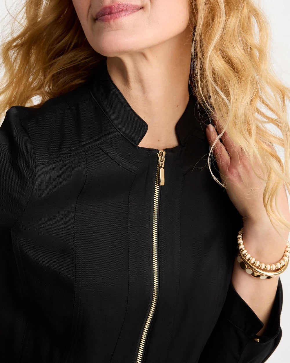 Chico's Online Black Textured Shine Jacket
