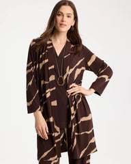 Chico's Sale Cocoa Bean Travelers™ Knit Animal Print Duster Cardigan