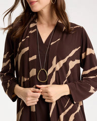 Chico's Sale Cocoa Bean Travelers™ Knit Animal Print Duster Cardigan