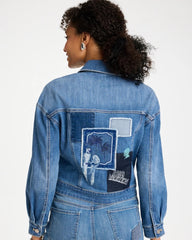 Chico's For Sale Underwater Indigo Denim Parrot Pocket Jacket
