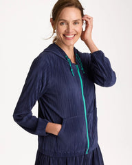 Chico's Online Passport Blue Zenergy® Micro Plisse Hooded Jacket
