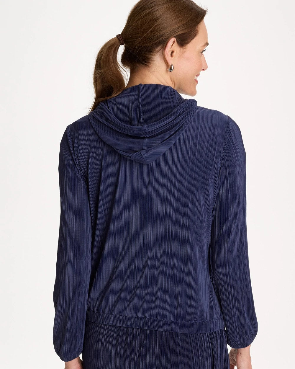 Chico's Online Passport Blue Zenergy® Micro Plisse Hooded Jacket