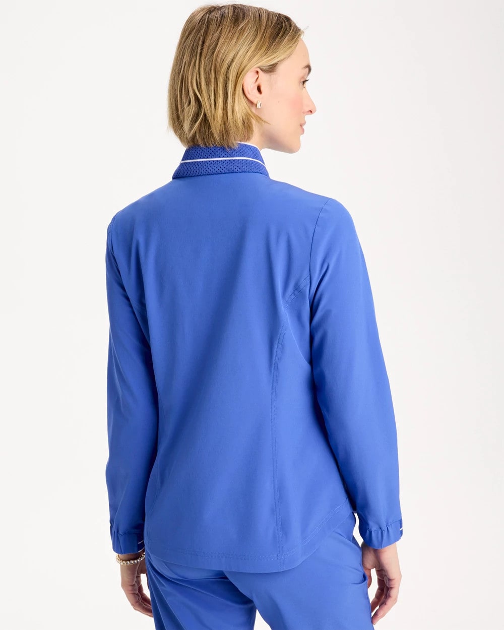 Chico's Discount Amparo Blue Zenergy® UPF Mesh Trim Jacket