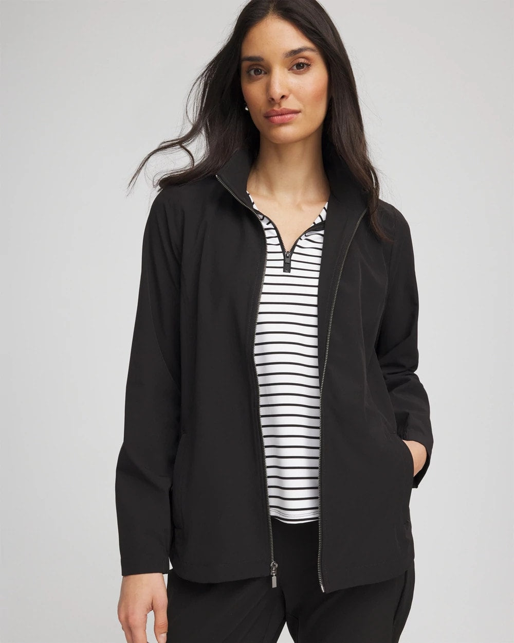 Chico's Sale Black Zenergy® UPF Zip Front Jacket