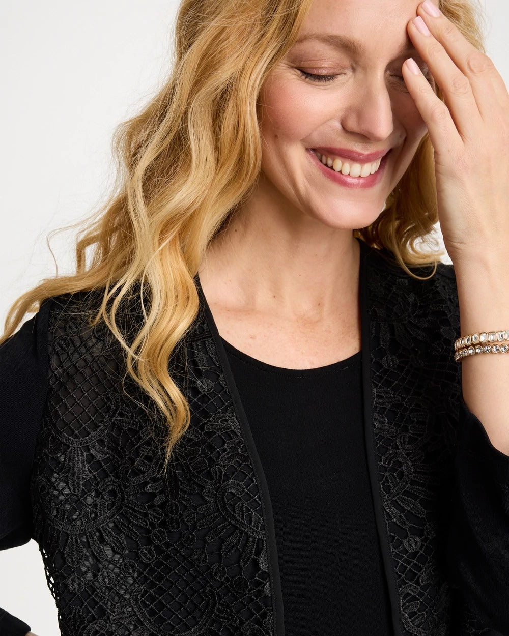 Chico's Discount Travelers Black Travelers™ Collection Lace Jacket