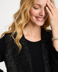 Chico's Discount Travelers Black Travelers™ Collection Lace Jacket